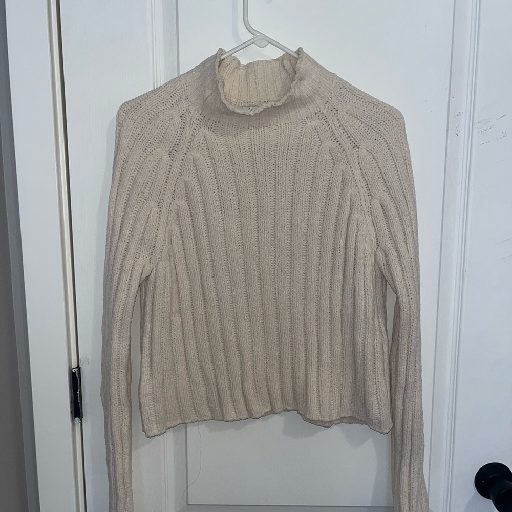 American Eagle Outfitters Cream Mock Neck Sweater